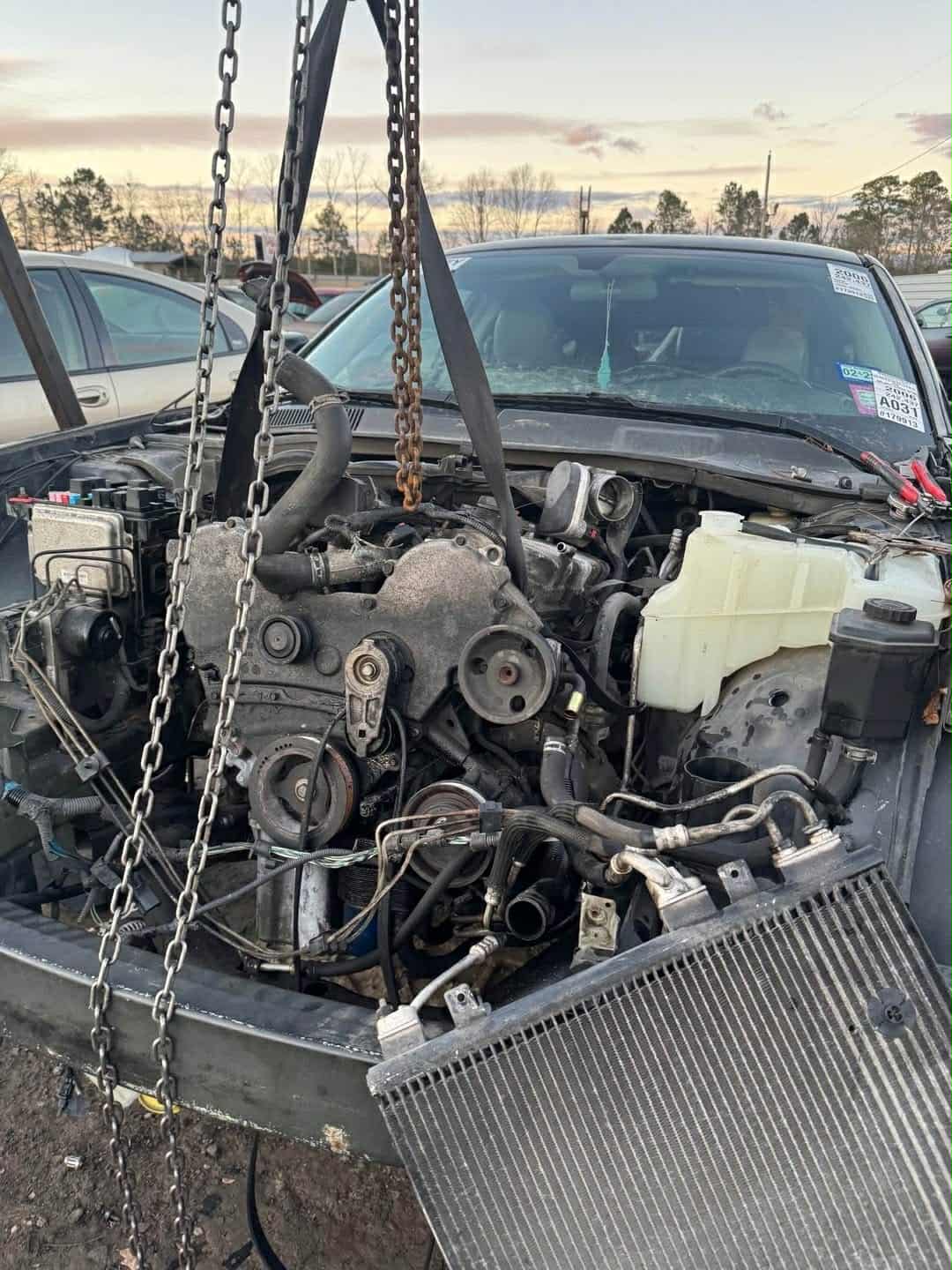 Engine removal on site