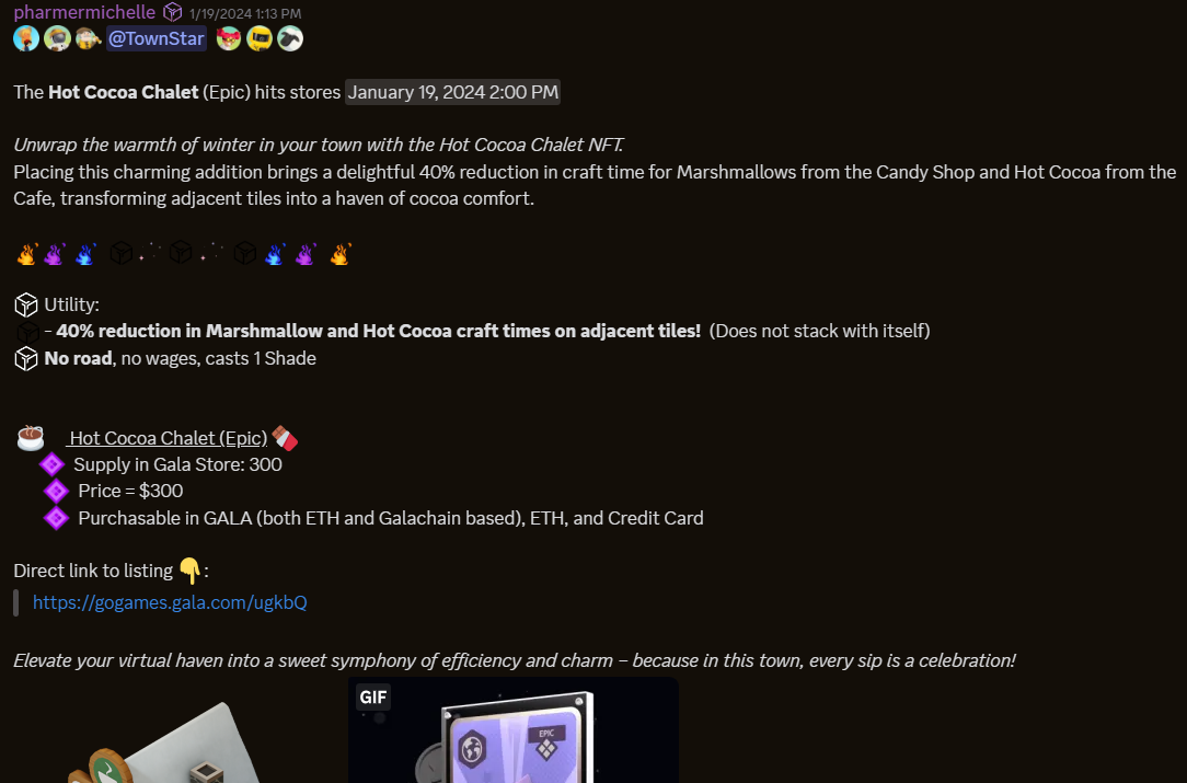 Hot Cocoa Chalet NFT Sale