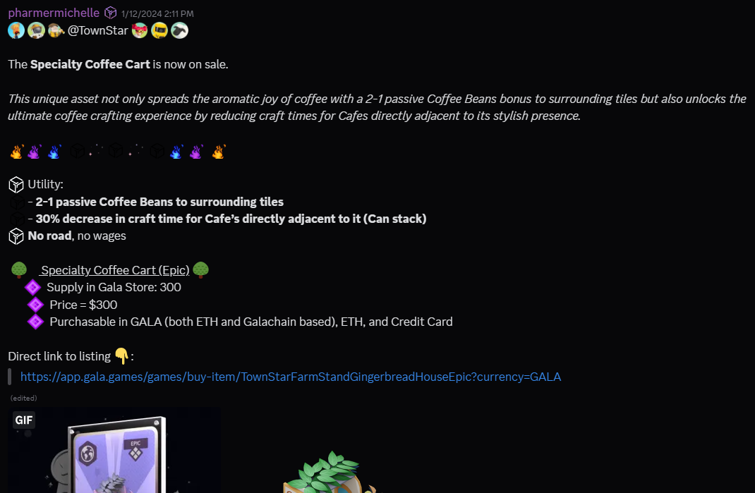 Coffee Cart NFT Sale